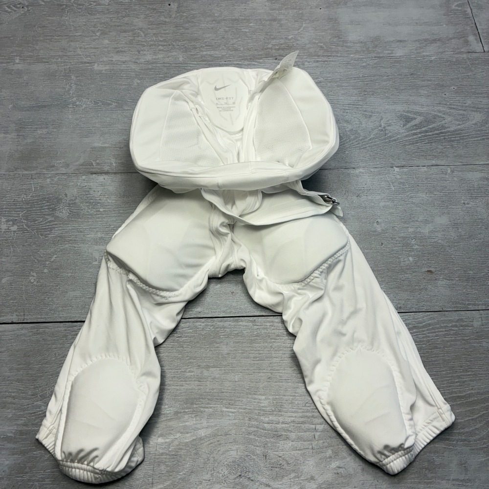 Nike Big Kids XL Football Pants White Dri-FIT Integrated Padded Belted Gridiron
